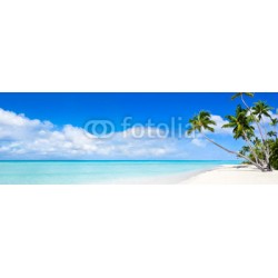 Fototapeta Panorama plaży marzeń, lato, morze, piasek i słońce 