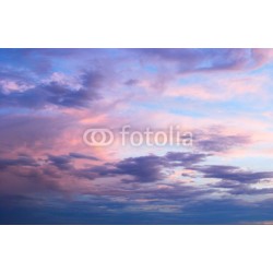 Fototapeta Wczesny poranek wiosny lata menchie i błękitny chmurny niebo